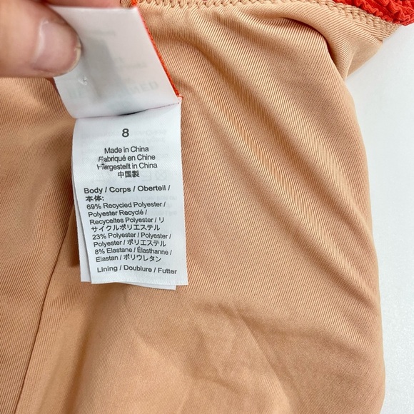 NWOT J.Crew Scrunchie Classic Red One-Piece Scoop neck Textured Swimsuit 8 - Picture 10 of 11